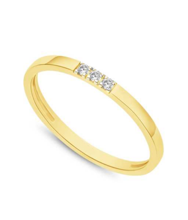 Diamond Collection - Alliancering, 3x0,01 ct. w/si 14 kt. guld, B0709-100RG