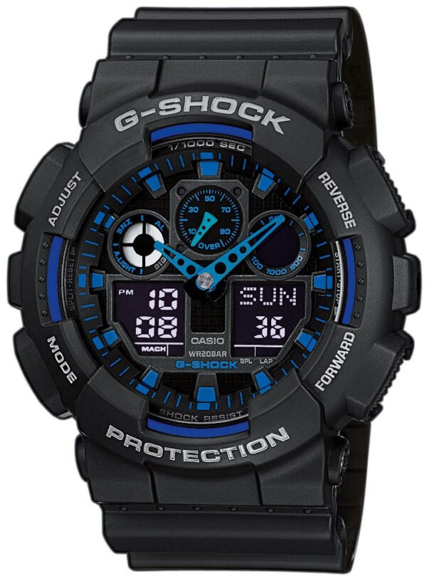 Casio G-Shock GA-100-1A2ER - Herre - 51 mm - Digitalt - Quartz - Mineralglas