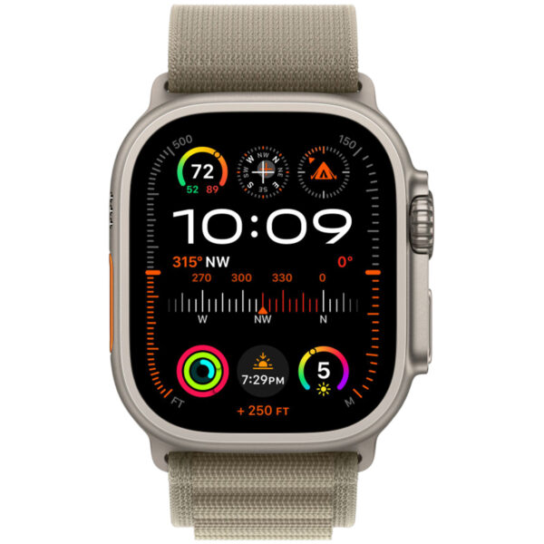 Apple Ultra 2 GPS + Cellular 49mm Titanium Olive Alpine Loop MREY3 - Herre - 49 mm - Smartwatch - Quartz m. Oplader