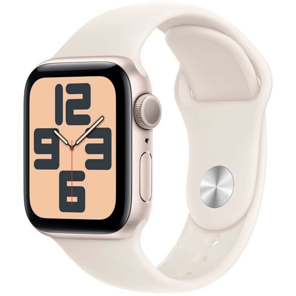 Apple Watch SE GPS 40mm Starlight Aluminium Sport Band M/L MXEG3 - Unisex - 40 mm - Smartwatch - Quartz m. Oplader