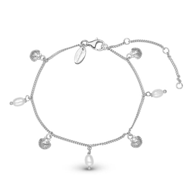 Christina - Pearl Shell armbånd , 17-20 cm Sterlingsølv