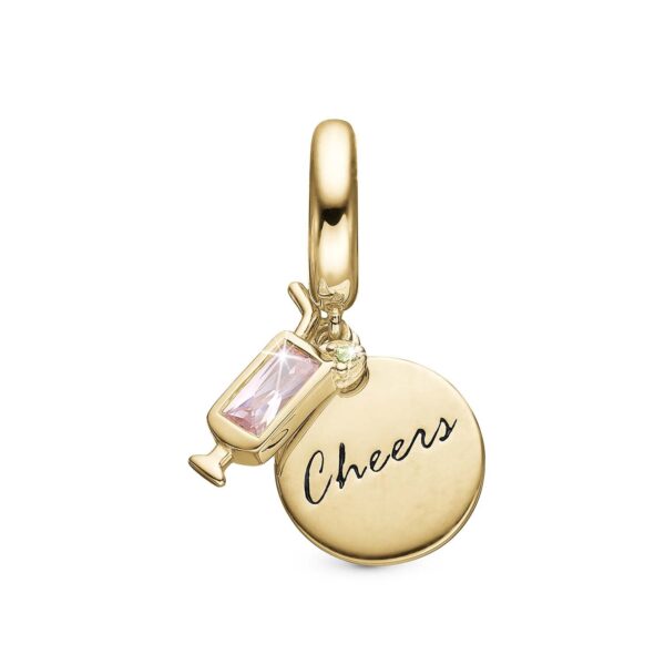 Christina - Cheers Charm forgyldt 6 mm.