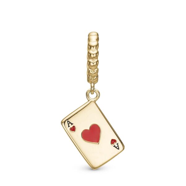 Christina - Ace of Hearts charm forgyldt 6 mm.