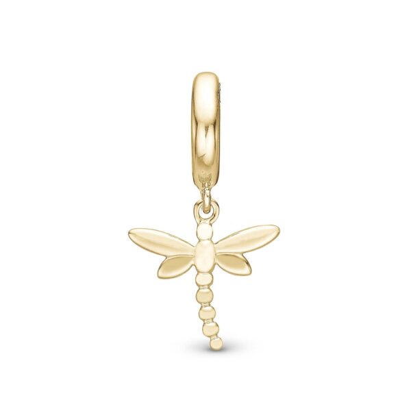 Christina - Dragonfly charm, 6 mm Forgyldt sterlingsølv