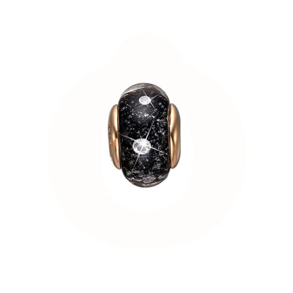 Christina - Black Zirkonia Globe Charm forgyldt sølv 623-G166