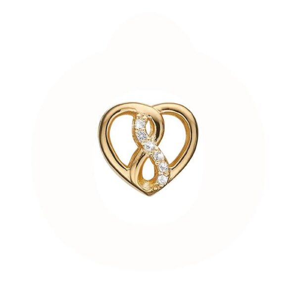 Christina - Eternity Heart Charm forgyldt sølv 623-G190