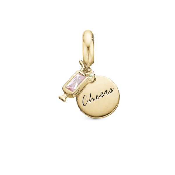 Christina - Cheers charm forgyldt 4 mm.