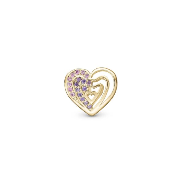 Christina - Rainbow Kiss charm, 4 mm Forgyldt sterlingsølv