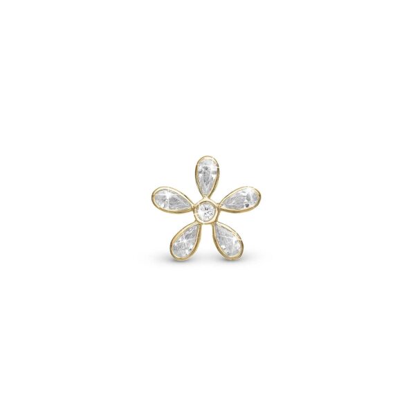 Christina - Magical White Flower charm, 4 mm Forgyldt sterlingsølv