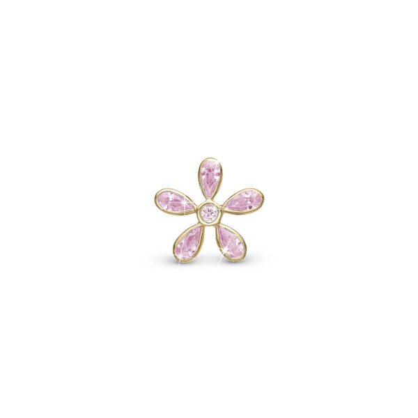 Christina - Magical Pink Flower charm, 4 mm Forgyldt sterlingsølv