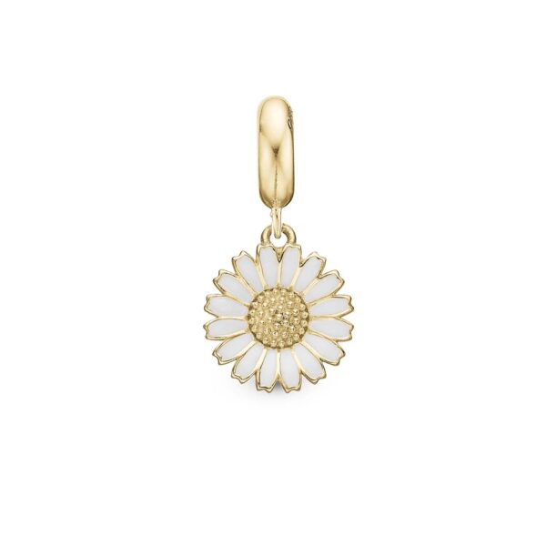 Christina - Charming Marguerit ring charm, 4 mm Forgyldt sterlingsølv