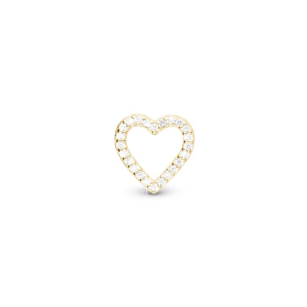 Christina - Shimmery Heart charm, 4 mm Forgyldt sølv