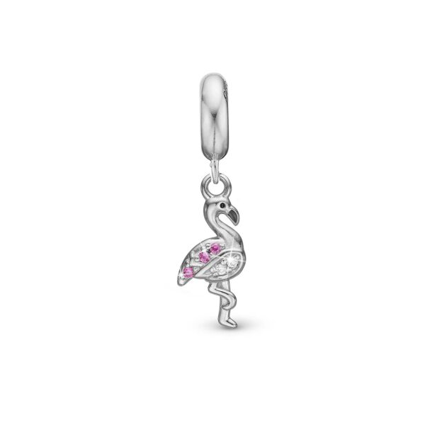 Christina - Flamingo charm sølv 4 mm.