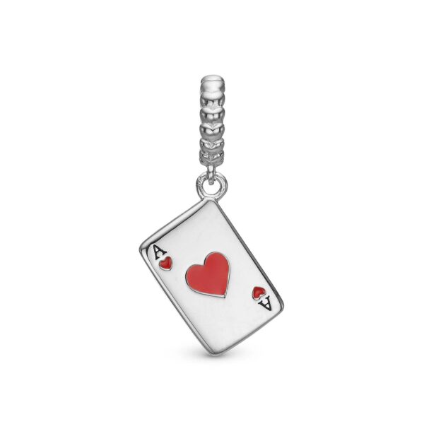 Christina - Ace of Hearts charm, 4 mm Sterlingsølv