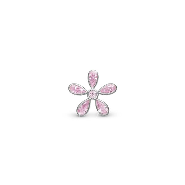 Christina - Magical pink Flower charm, 4 mm Sterlingsølv