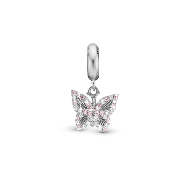 Christina - Sparkling Butterfly charm, 4 mm Sølv