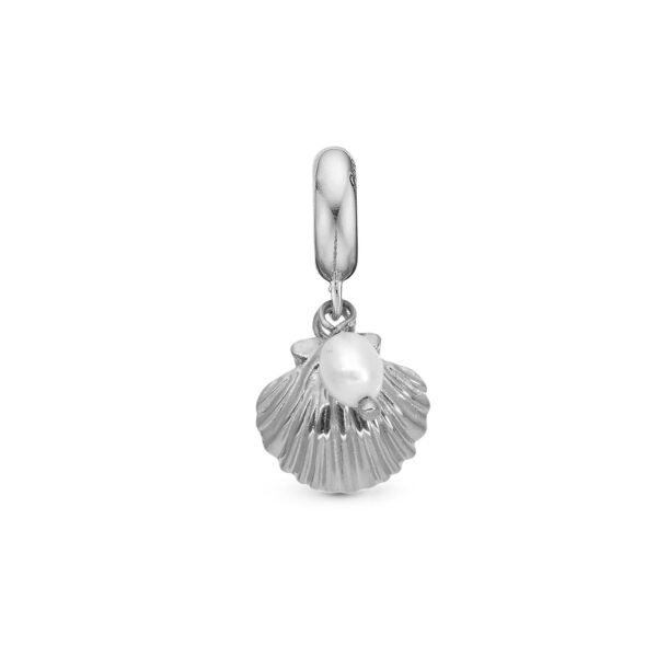 Christina - Clam Shell charm, 4 mm Sølv