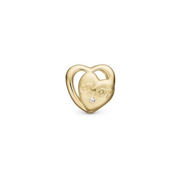 Christina - Mor I love You charm, 4 mm Forgyldt sterlingsølv