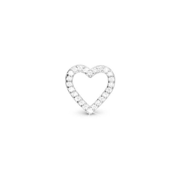 Christina - Shimmery Heart charm, 6 mm Sterlingsølv