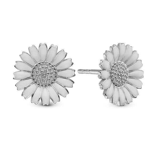 Christina - Marguerit ring 12 mm ørestikker Sterlingsølv