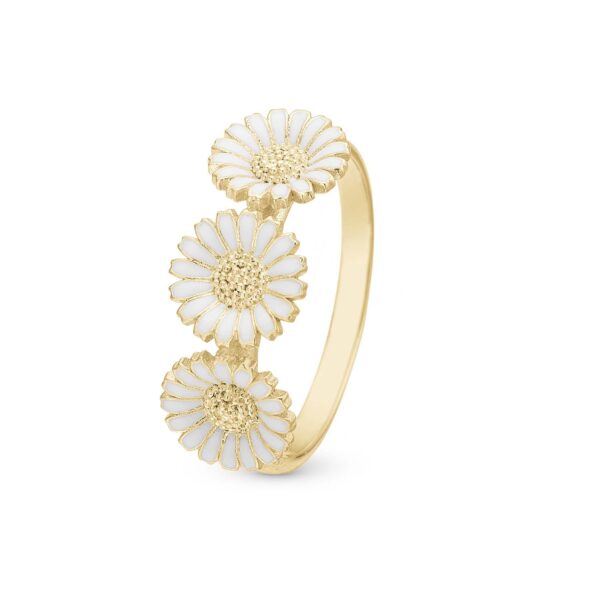 Christina - Triple Marguerit ring Forgyldt sterlingsølv