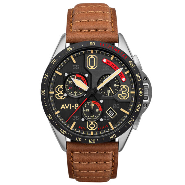 AVI-8 P-51 Mustang Blakeslee Chronograph AV-4077-02 - Herre - 43 mm - Analog - Quartz - Mineralglas