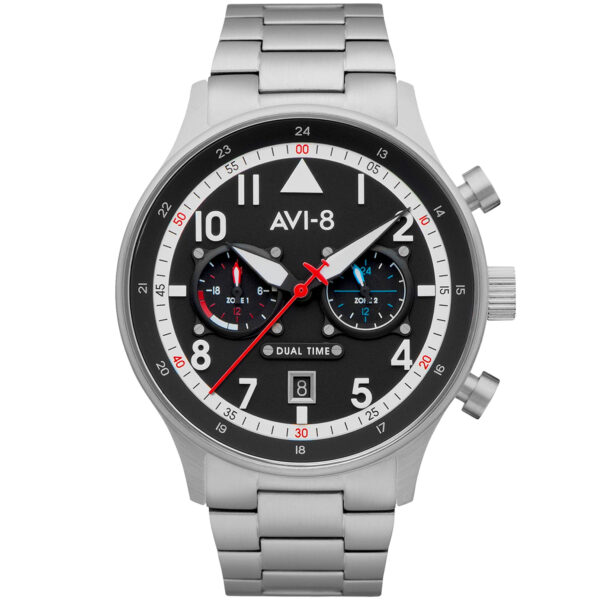 AVI-8 Carey Dual Time AV-4088-11 - Herre - 43 mm - Analog - Mechaquartz - Mineralglas